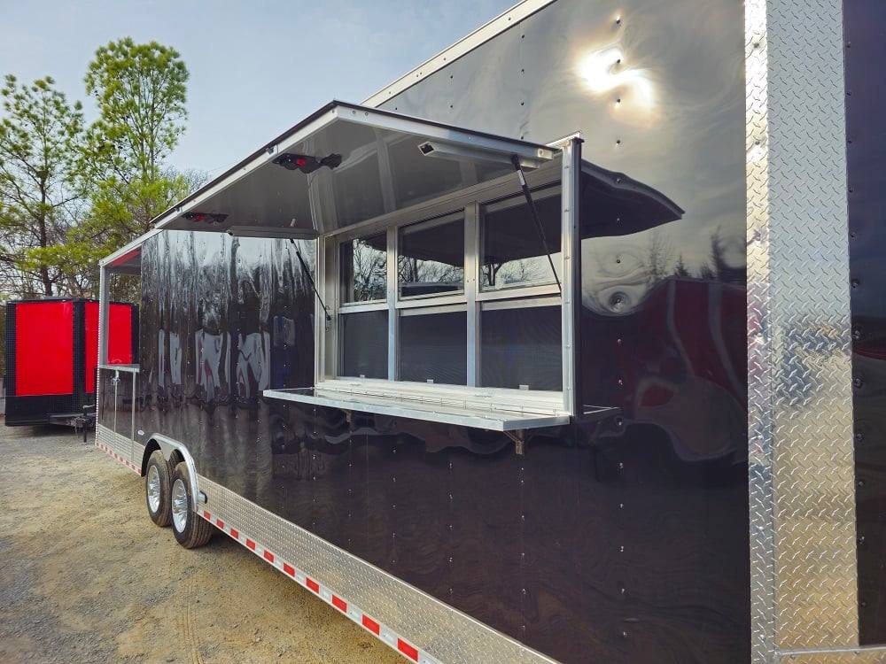 876-8.5-x-30-black-bbq-porch-concession-trailer-vending-13.jpg 8.5' X 30' Black BBQ Porch Concession Trailer Vending