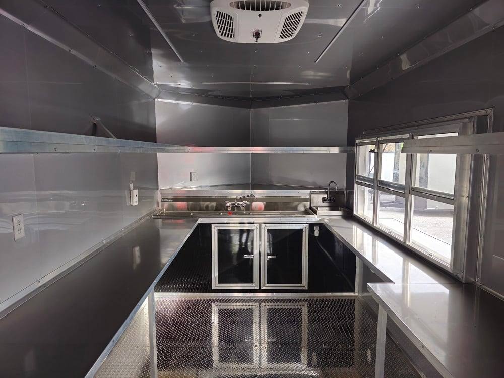 876-8.5-x-30-black-bbq-porch-concession-trailer-vending-17.jpg 8.5' X 30' Black BBQ Porch Concession Trailer Vending