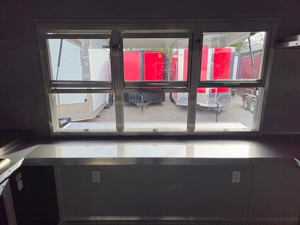 876-8.5-x-30-black-bbq-porch-concession-trailer-vending-19.jpg 8.5' X 30' Black BBQ Porch Concession Trailer Vending
