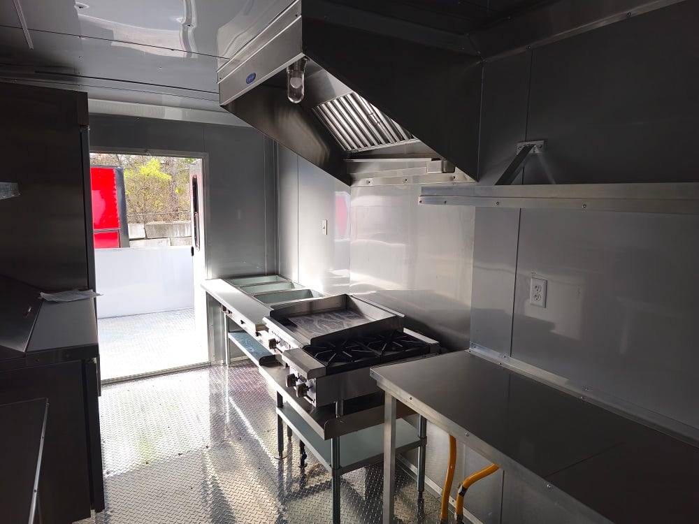 876-8.5-x-30-black-bbq-porch-concession-trailer-vending-24.jpg 8.5' X 30' Black BBQ Porch Concession Trailer Vending