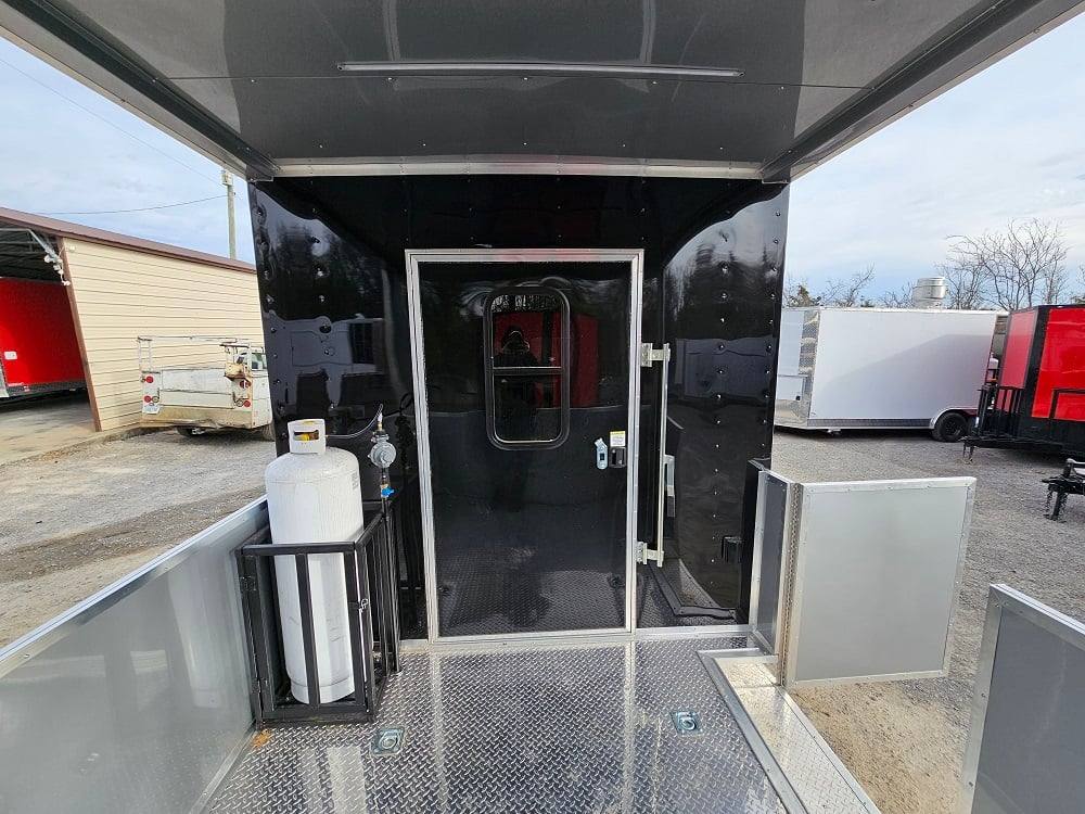 876-8.5-x-30-black-bbq-porch-concession-trailer-vending-29.jpg 8.5' X 30' Black BBQ Porch Concession Trailer Vending