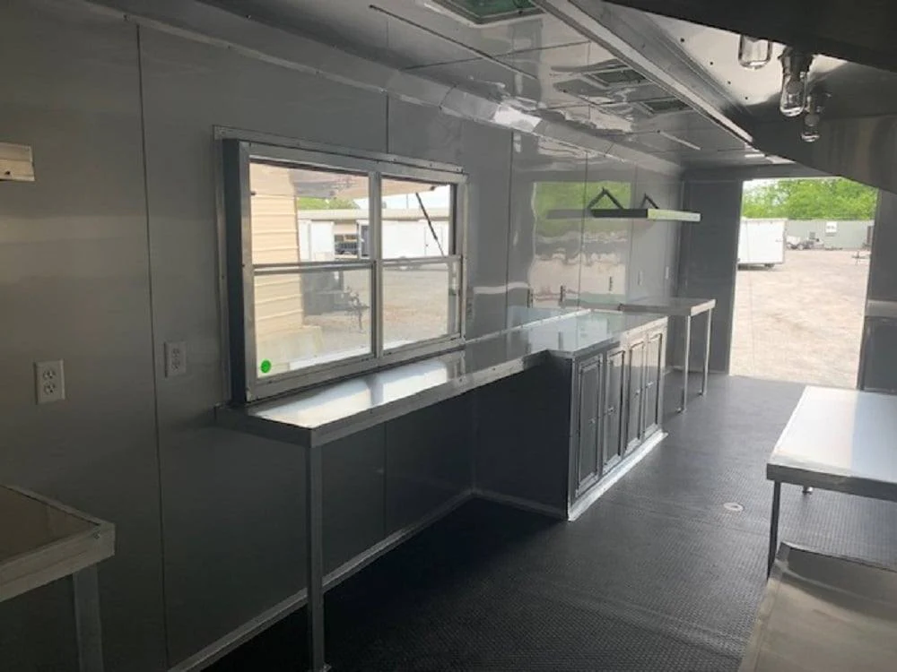 8.5' x 30' Black Concession Food Trailer