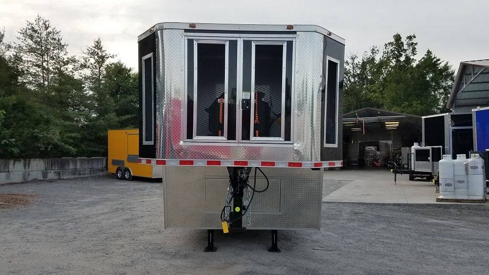 8.5' x 30' Black Goose Neck Concession BBQ Food Trailer With Appliances