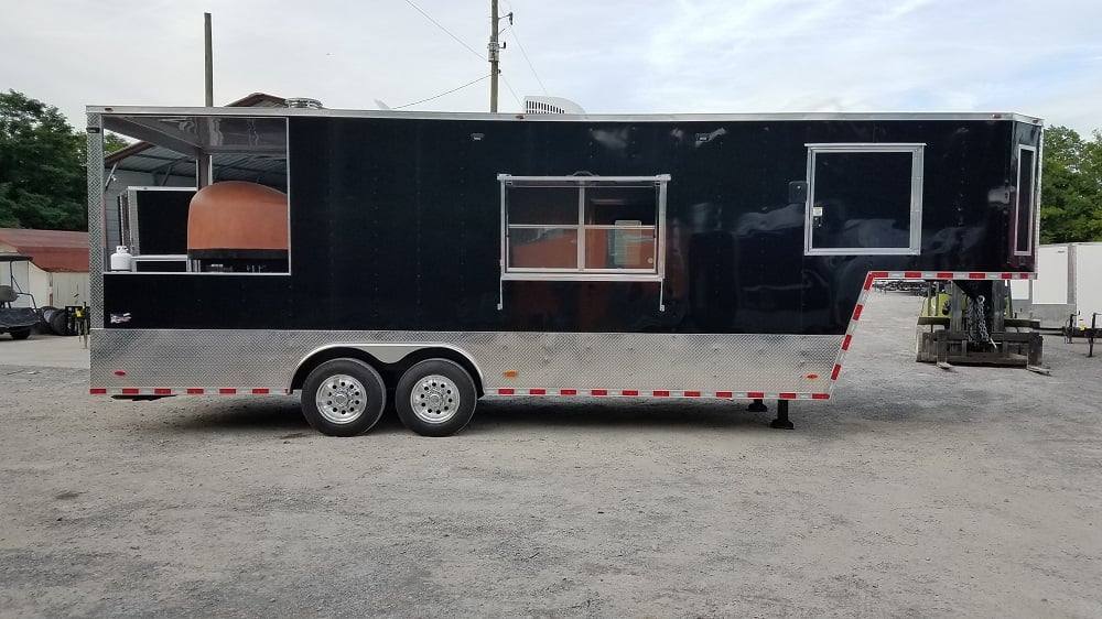 8.5' x 30' Black Goose Neck Concession BBQ Food Trailer With Appliances