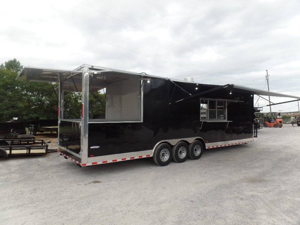 880-8.5-x-30-black-pizza-concession-food-trailer-1.jpg 8.5' x 30' Black Pizza Concession Food Trailer