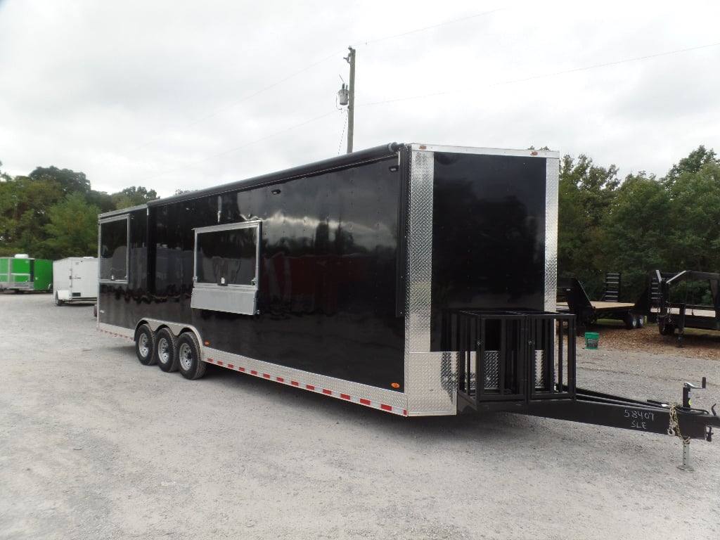 880-8.5-x-30-black-pizza-concession-food-trailer-2.jpg 8.5' x 30' Black Pizza Concession Food Trailer