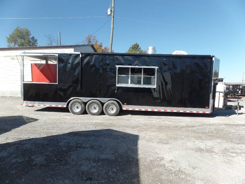 881-8.5-x-30-black-pizza-concession-trailer-with-appliances-1.jpg 8.5' x 30' Black Pizza Concession Trailer With Appliances