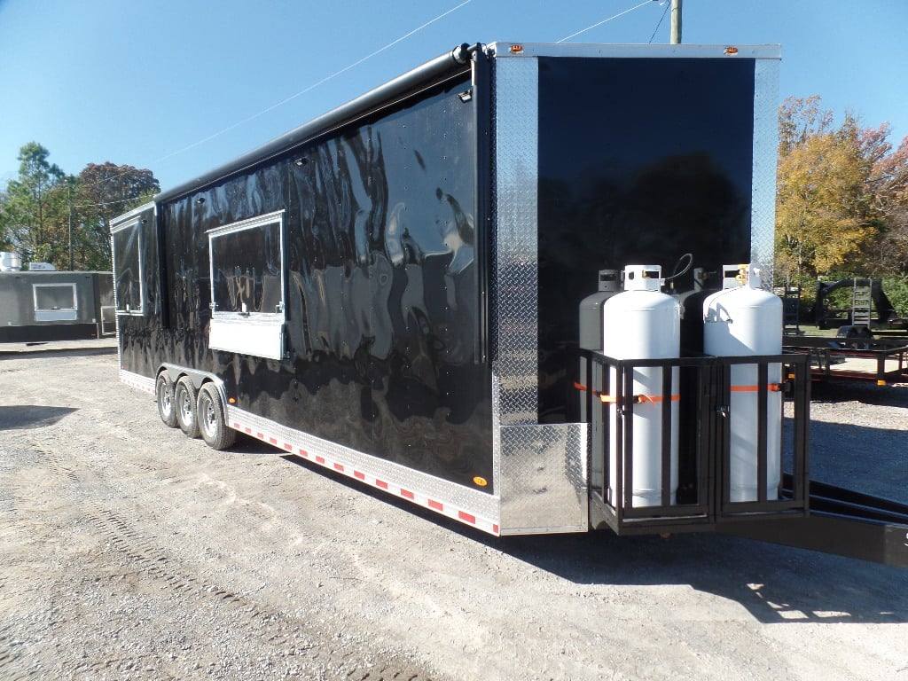881-8.5-x-30-black-pizza-concession-trailer-with-appliances-4.jpg 8.5' x 30' Black Pizza Concession Trailer With Appliances