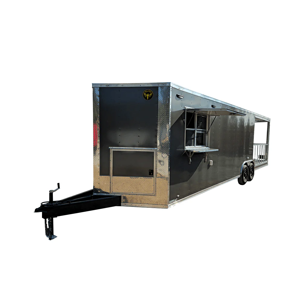 8.5' X 30' Charcoal Grey Concession Food Event Catering Trailer