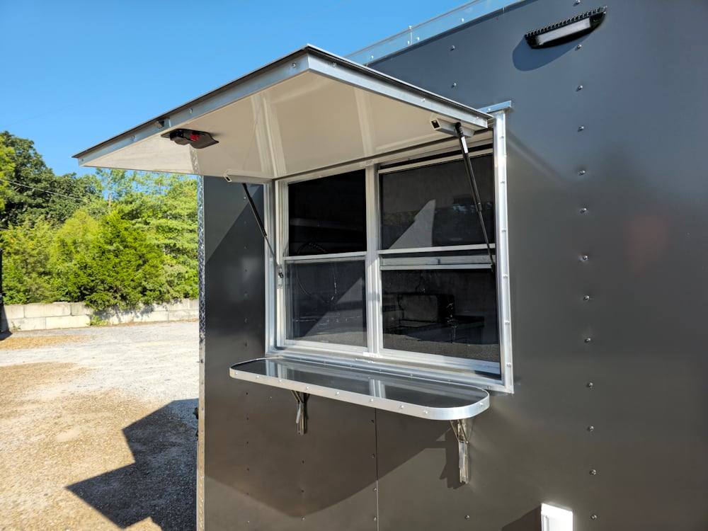 8.5' X 30' Charcoal Grey Concession Food Event Catering Trailer