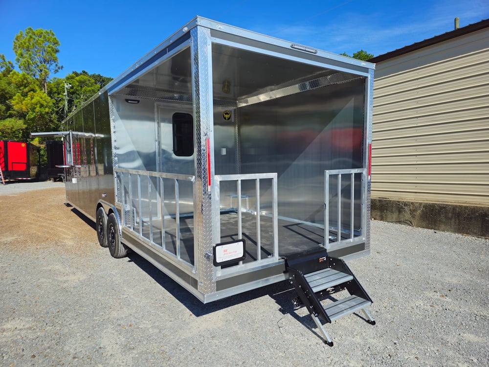 8.5' X 30' Charcoal Grey Concession Food Event Catering Trailer