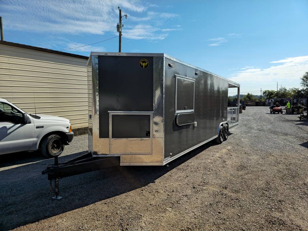 8.5' X 30' Charcoal Grey Concession Food Event Catering Trailer