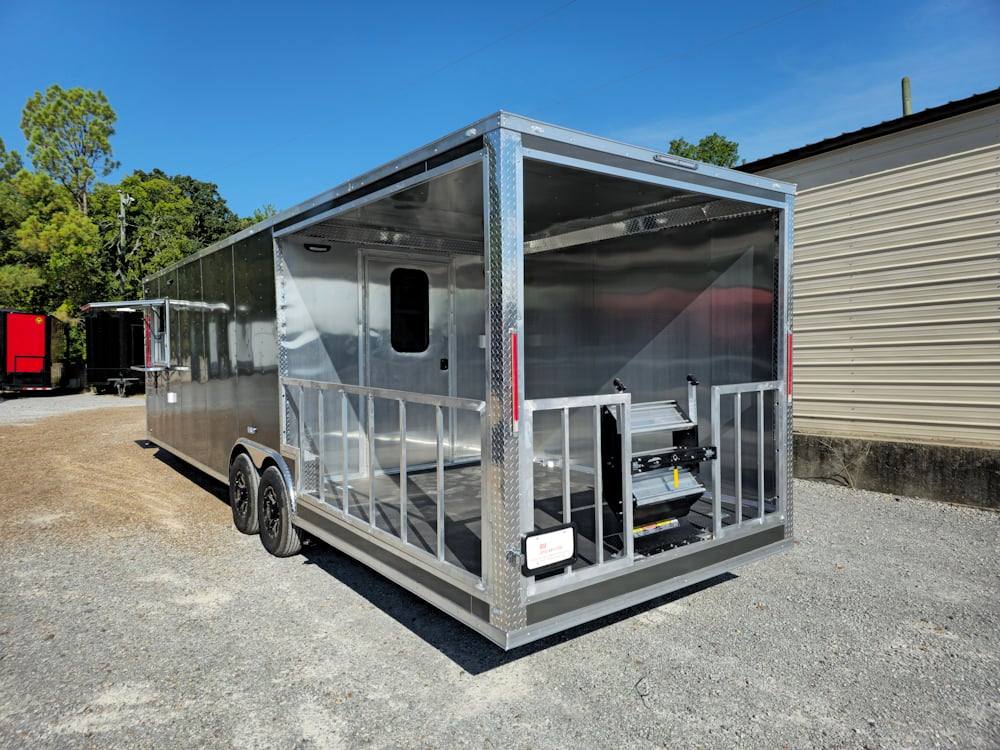 8.5' X 30' Charcoal Grey Concession Food Event Catering Trailer