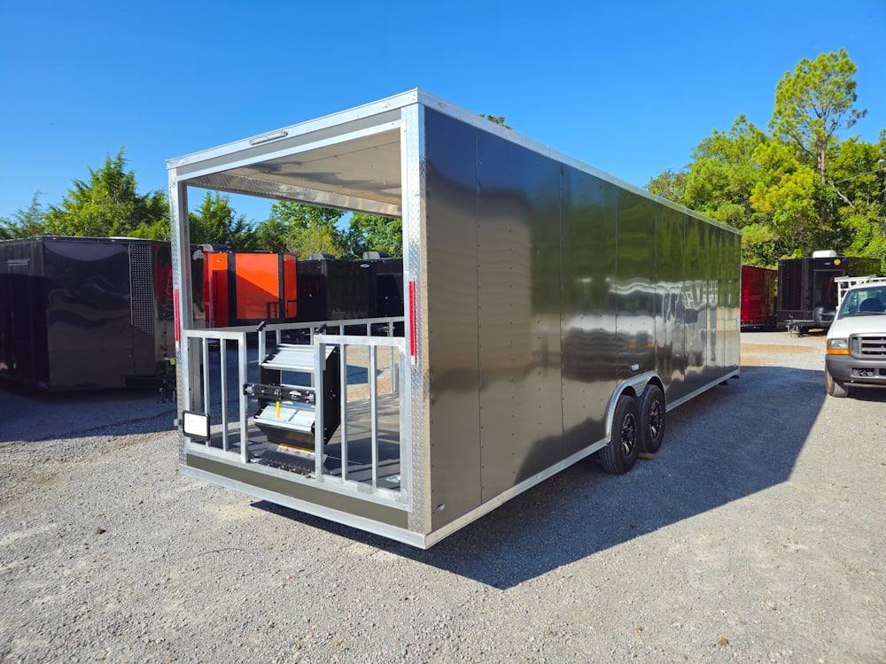 8.5' X 30' Charcoal Grey Concession Food Event Catering Trailer
