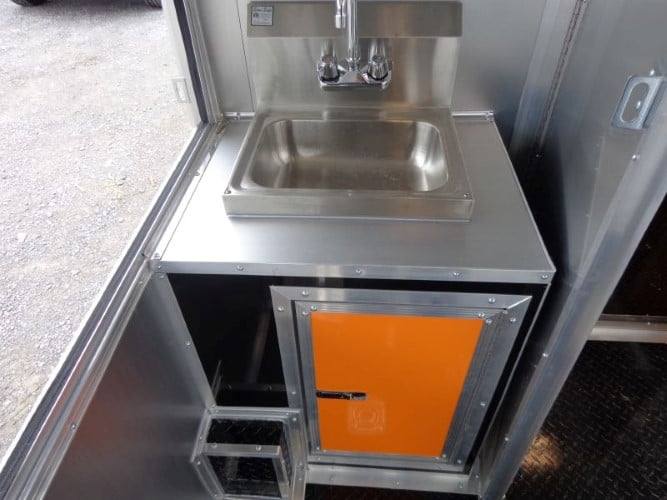 884-8.5-x-30-concession-bbq-food-trailer-black-and-orange-catering-19.jpg 8.5' x 30' Concession BBQ Food Trailer Black and Orange Catering