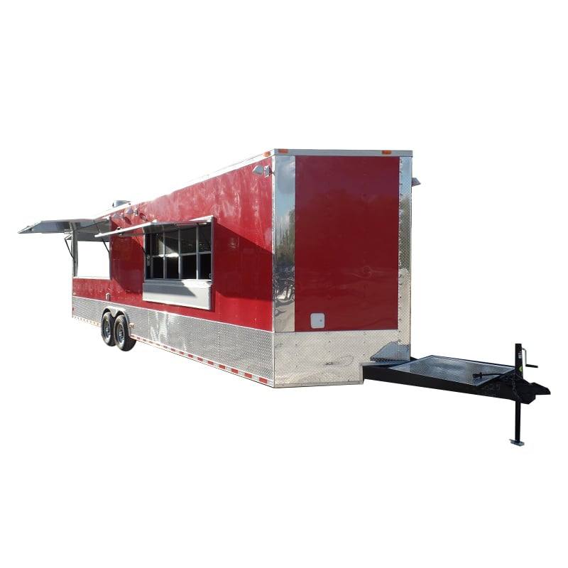 885-8.5-x-30-concession-bbq-food-trailer-red-event-catering-1.jpg 8.5' x 30' Concession BBQ Food Trailer Red Event Catering