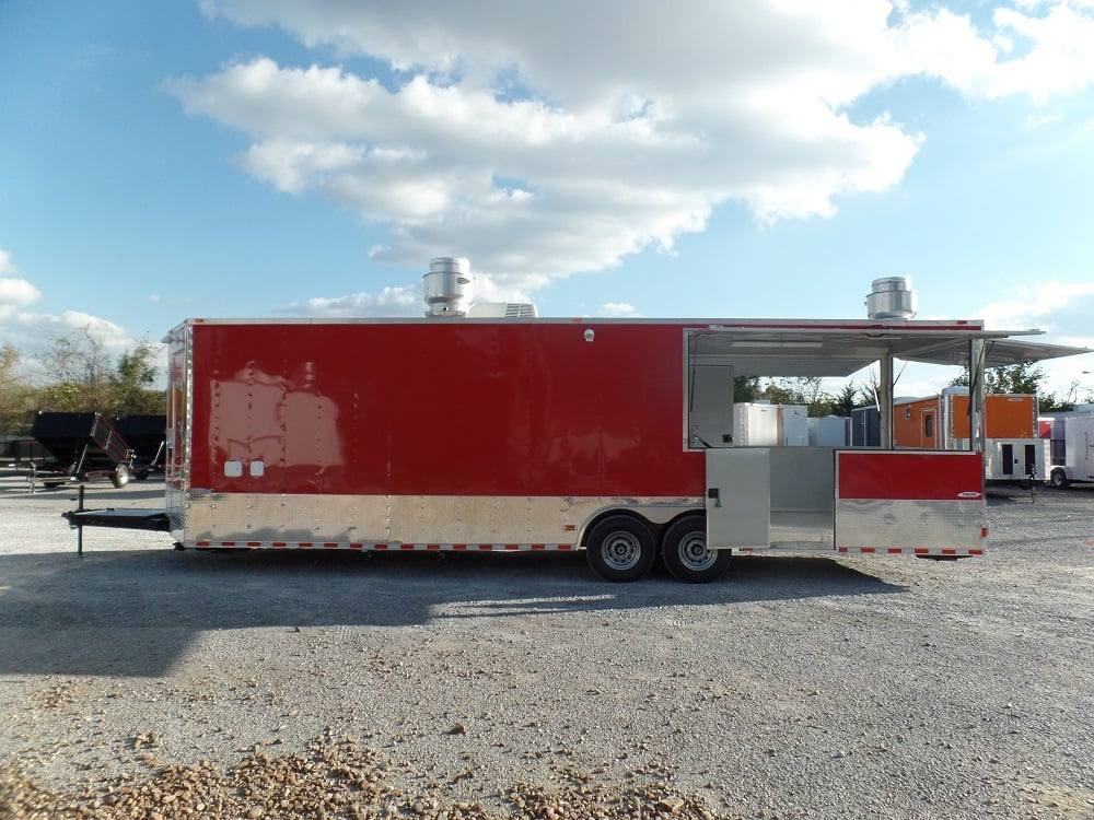 885-8.5-x-30-concession-bbq-food-trailer-red-event-catering-11.jpg 8.5' x 30' Concession BBQ Food Trailer Red Event Catering