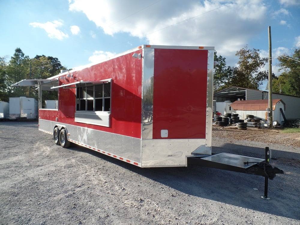 885-8.5-x-30-concession-bbq-food-trailer-red-event-catering-8.jpg 8.5' x 30' Concession BBQ Food Trailer Red Event Catering