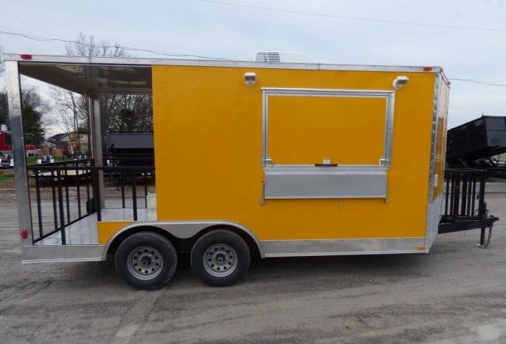 89-8.5-x-16-concession-bbq-food-trailer-yellow-event-catering-10.jpg 8.5' x 16' Concession BBQ Food Trailer Yellow Event Catering