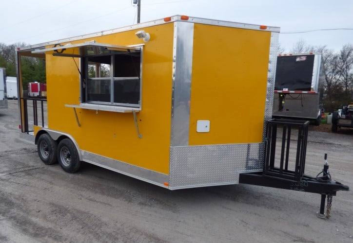 89-8.5-x-16-concession-bbq-food-trailer-yellow-event-catering-19.jpg 8.5' x 16' Concession BBQ Food Trailer Yellow Event Catering