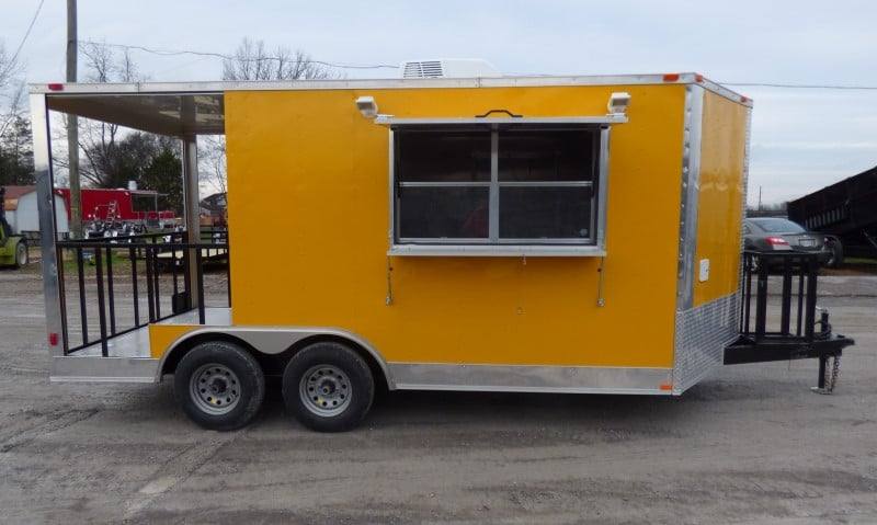 89-8.5-x-16-concession-bbq-food-trailer-yellow-event-catering-2.jpg 8.5' x 16' Concession BBQ Food Trailer Yellow Event Catering