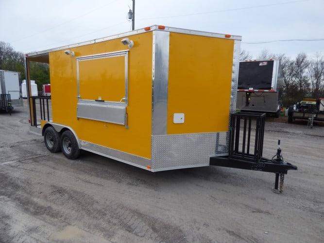 89-8.5-x-16-concession-bbq-food-trailer-yellow-event-catering-6.jpg 8.5' x 16' Concession BBQ Food Trailer Yellow Event Catering