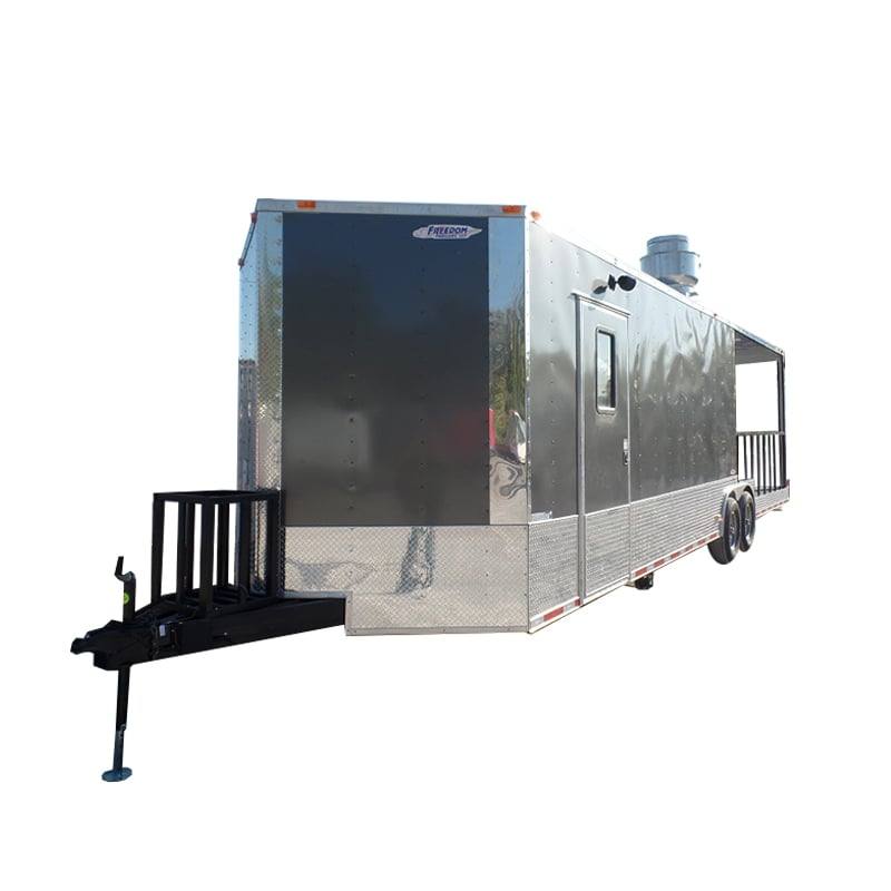 891-8.5-x-30-concession-food-trailer-charcoal-grey-bbq-food-event-catering-1.jpg 8.5' x 30' Concession Food Trailer Charcoal Grey BBQ Food Event Catering