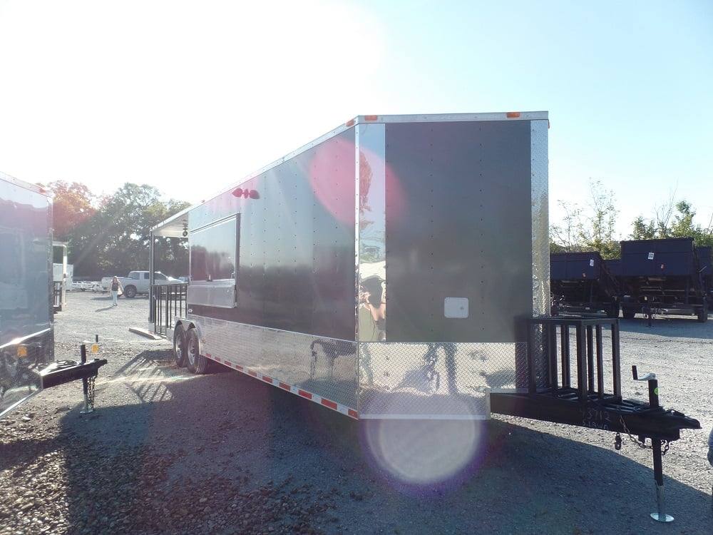 891-8.5-x-30-concession-food-trailer-charcoal-grey-bbq-food-event-catering-11.jpg 8.5' x 30' Concession Food Trailer Charcoal Grey BBQ Food Event Catering