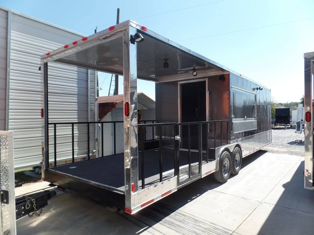 891-8.5-x-30-concession-food-trailer-charcoal-grey-bbq-food-event-catering-3.jpg 8.5' x 30' Concession Food Trailer Charcoal Grey BBQ Food Event Catering