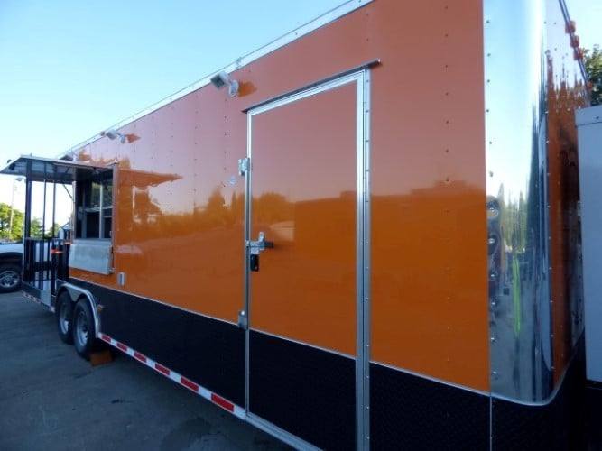 894-8.5-x-30-concession-food-trailer-orange-bbq-catering-event-trailer-5.jpg 8.5' x 30' Concession Food Trailer Orange BBQ Catering Event Trailer