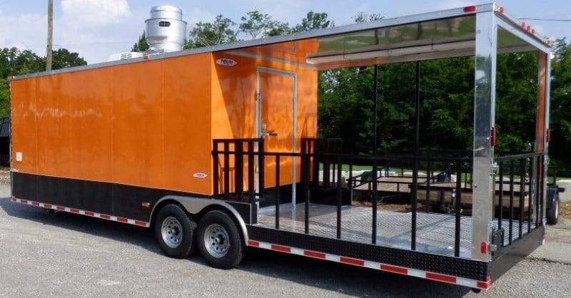 895-8.5-x-30-concession-food-trailer-orange-with-appliances-14.jpg 8.5' x 30' Concession Food Trailer Orange With Appliances