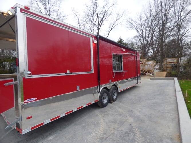 896-8.5-x-30-concession-food-trailer-red-bbq-event-catering-19.jpg 8.5' x 30' Concession Food Trailer Red BBQ Event Catering