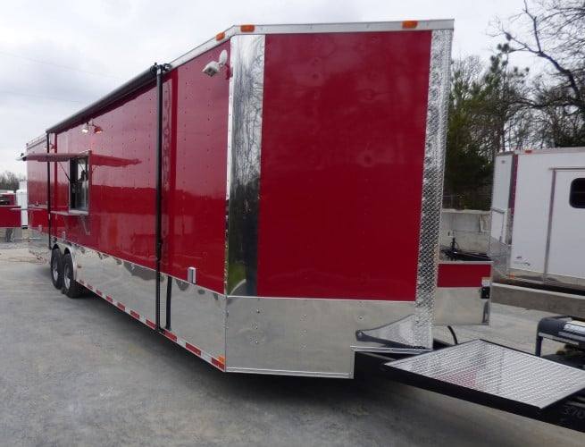 896-8.5-x-30-concession-food-trailer-red-bbq-event-catering-9.jpg 8.5' x 30' Concession Food Trailer Red BBQ Event Catering