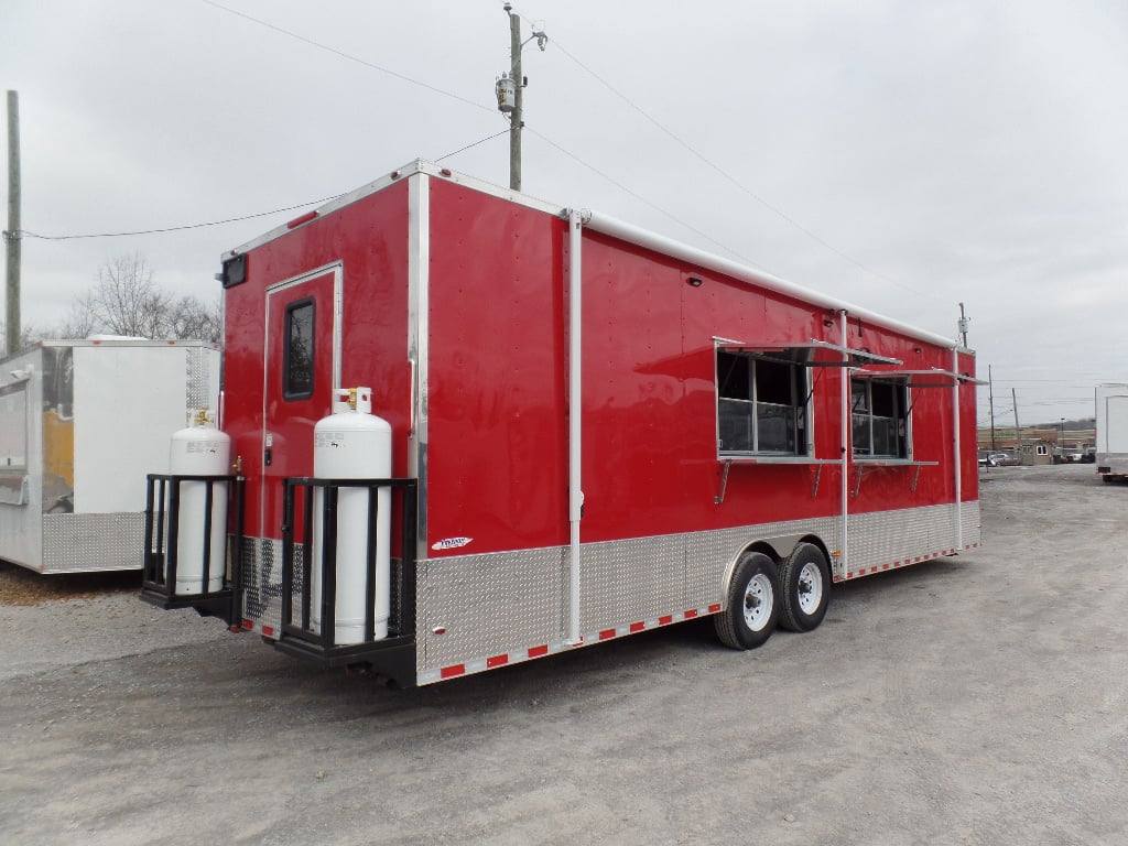 898-8.5-x-30-concession-food-trailer-red-with-appliances-13.jpg 8.5' x 30' Concession Food Trailer Red With Appliances