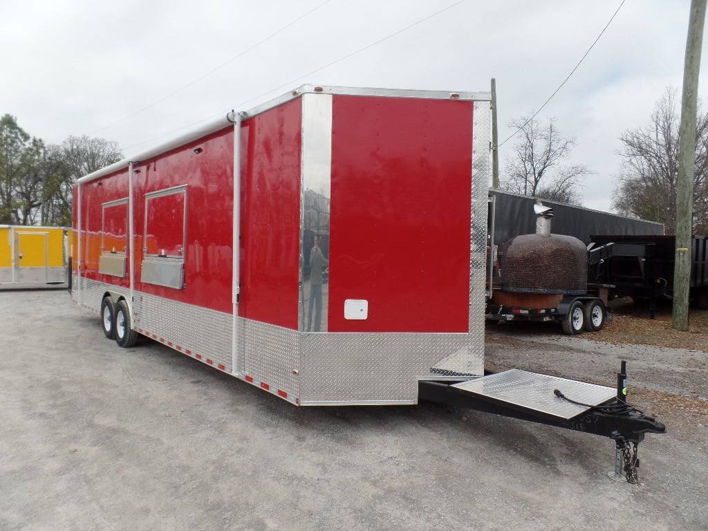 898-8.5-x-30-concession-food-trailer-red-with-appliances-9.jpg 8.5' x 30' Concession Food Trailer Red With Appliances