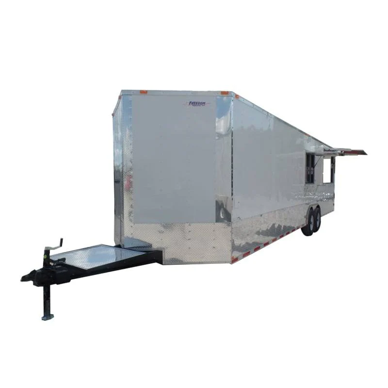 899-8.5-x-30-concession-food-trailer-white-bbq-event-catering-1.webp 8.5' x 30' Concession Food Trailer White BBQ Event Catering