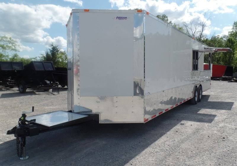 899-8.5-x-30-concession-food-trailer-white-bbq-event-catering-3.jpg 8.5' x 30' Concession Food Trailer White BBQ Event Catering