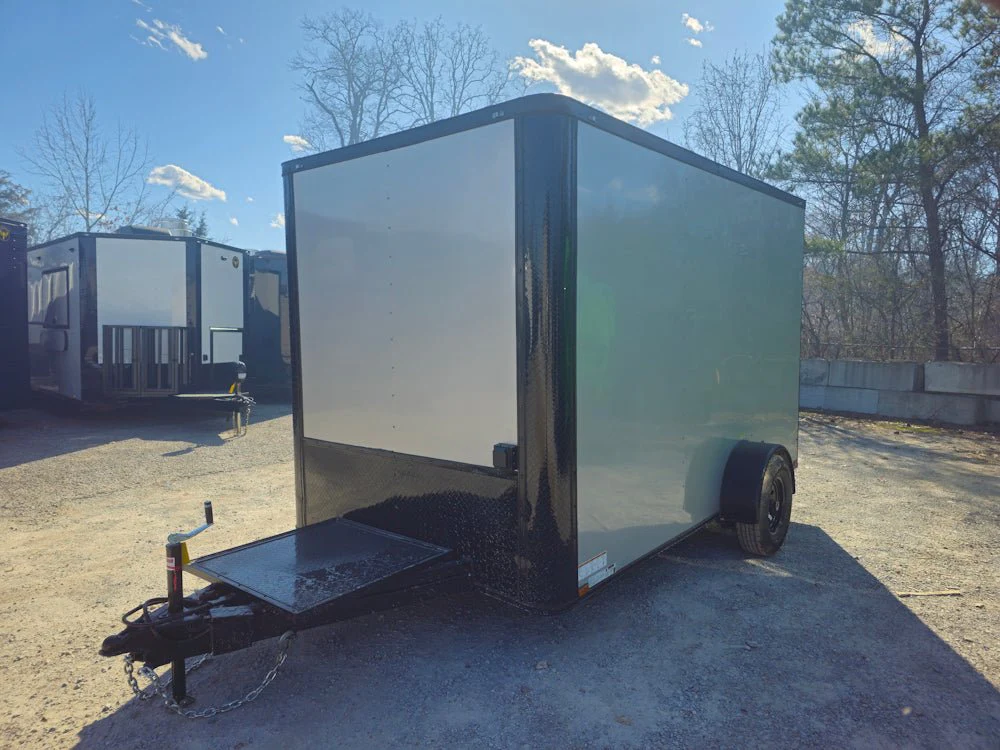 7' X 12' Silver Flat Front Custom Concession Trailer Food Event Catering