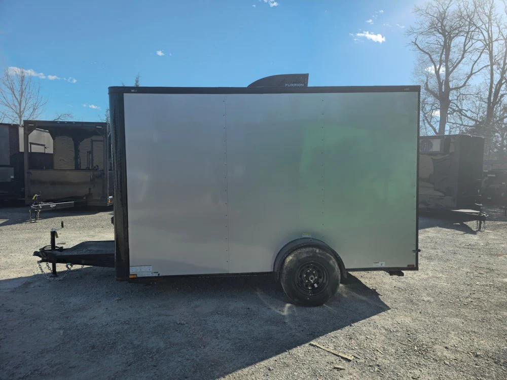 7' X 12' Silver Flat Front Custom Concession Trailer Food Event Catering