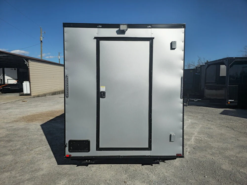7' X 12' Silver Flat Front Custom Concession Trailer Food Event Catering