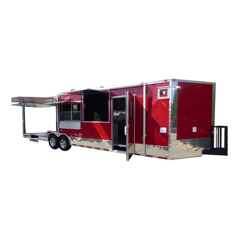 900-8.5-x-30-concession-red-bbq-food-trailer-with-appliances-1.webp 8.5' x 30' Concession Red BBQ Food Trailer With Appliances