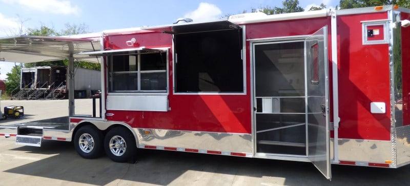900-8.5-x-30-concession-red-bbq-food-trailer-with-appliances-4.jpg 8.5' x 30' Concession Red BBQ Food Trailer With Appliances