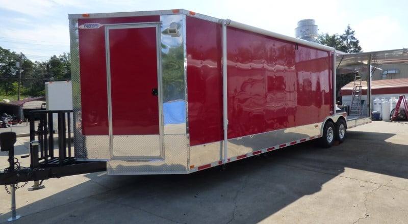 901-8.5-x-30-concession-trailer-red-bbq-food-event-catering-10.jpg 8.5' x 30' Concession Trailer Red BBQ Food Event Catering