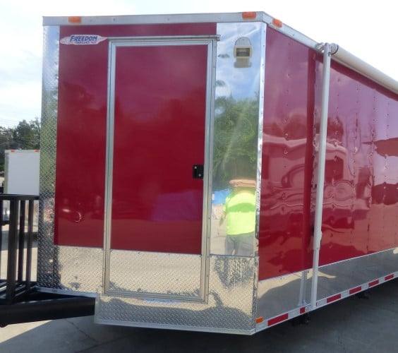 901-8.5-x-30-concession-trailer-red-bbq-food-event-catering-2.jpg 8.5' x 30' Concession Trailer Red BBQ Food Event Catering