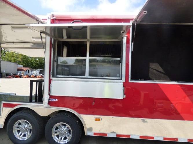 901-8.5-x-30-concession-trailer-red-bbq-food-event-catering-7.jpg 8.5' x 30' Concession Trailer Red BBQ Food Event Catering