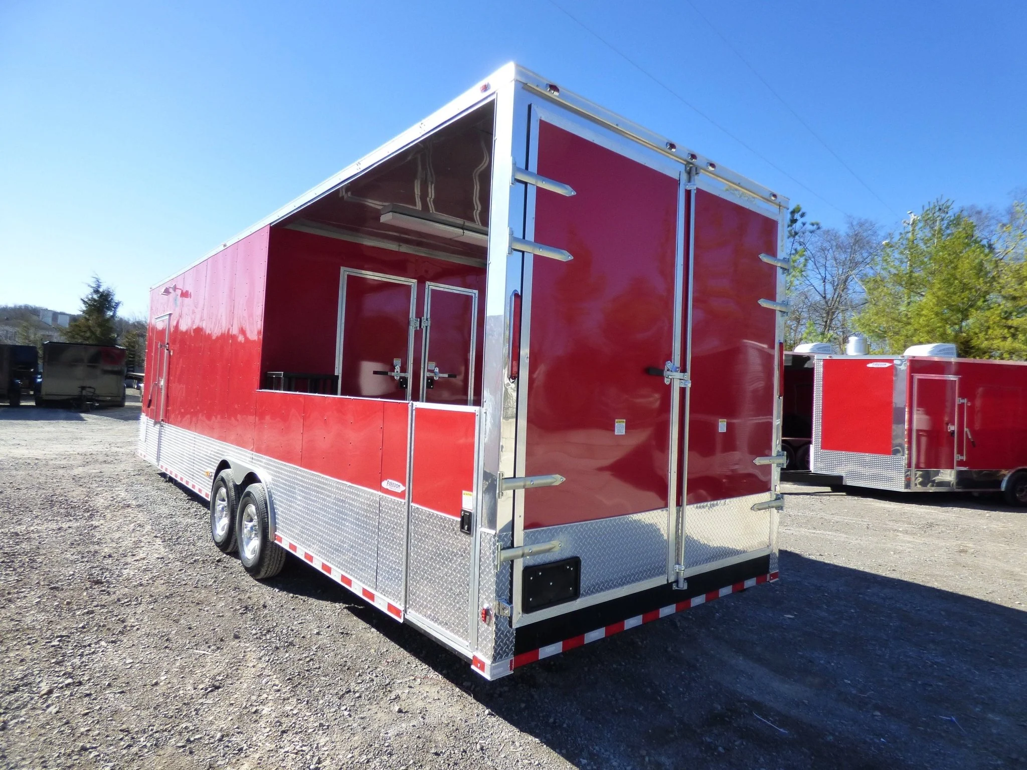 903-8.5-x-30-concession-victory-red-bbq-food-event-catering-trailer-14.webp 8.5' X 30' Concession Victory Red BBQ Food Event Catering Trailer