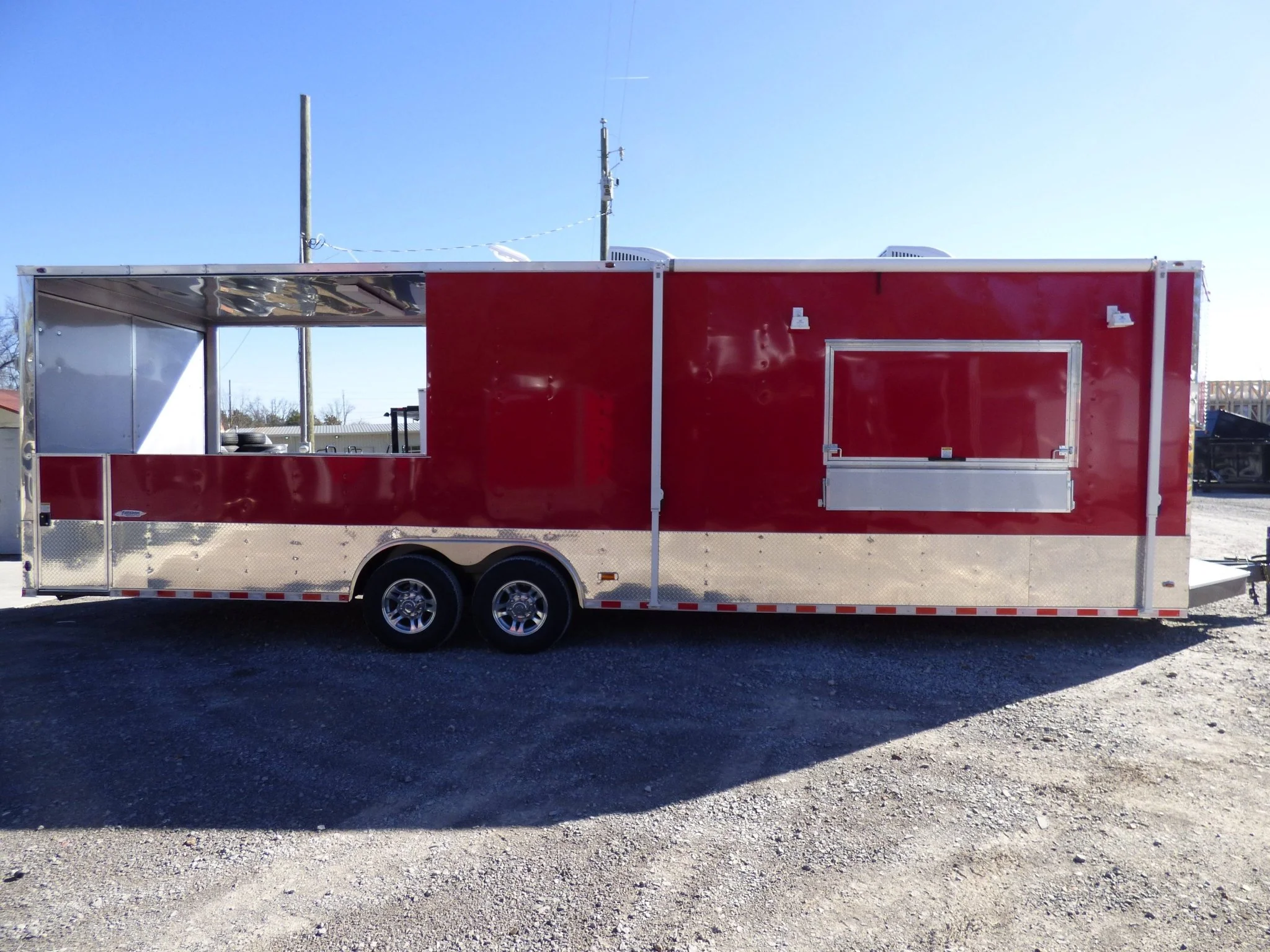 903-8.5-x-30-concession-victory-red-bbq-food-event-catering-trailer-3.webp 8.5' X 30' Concession Victory Red BBQ Food Event Catering Trailer