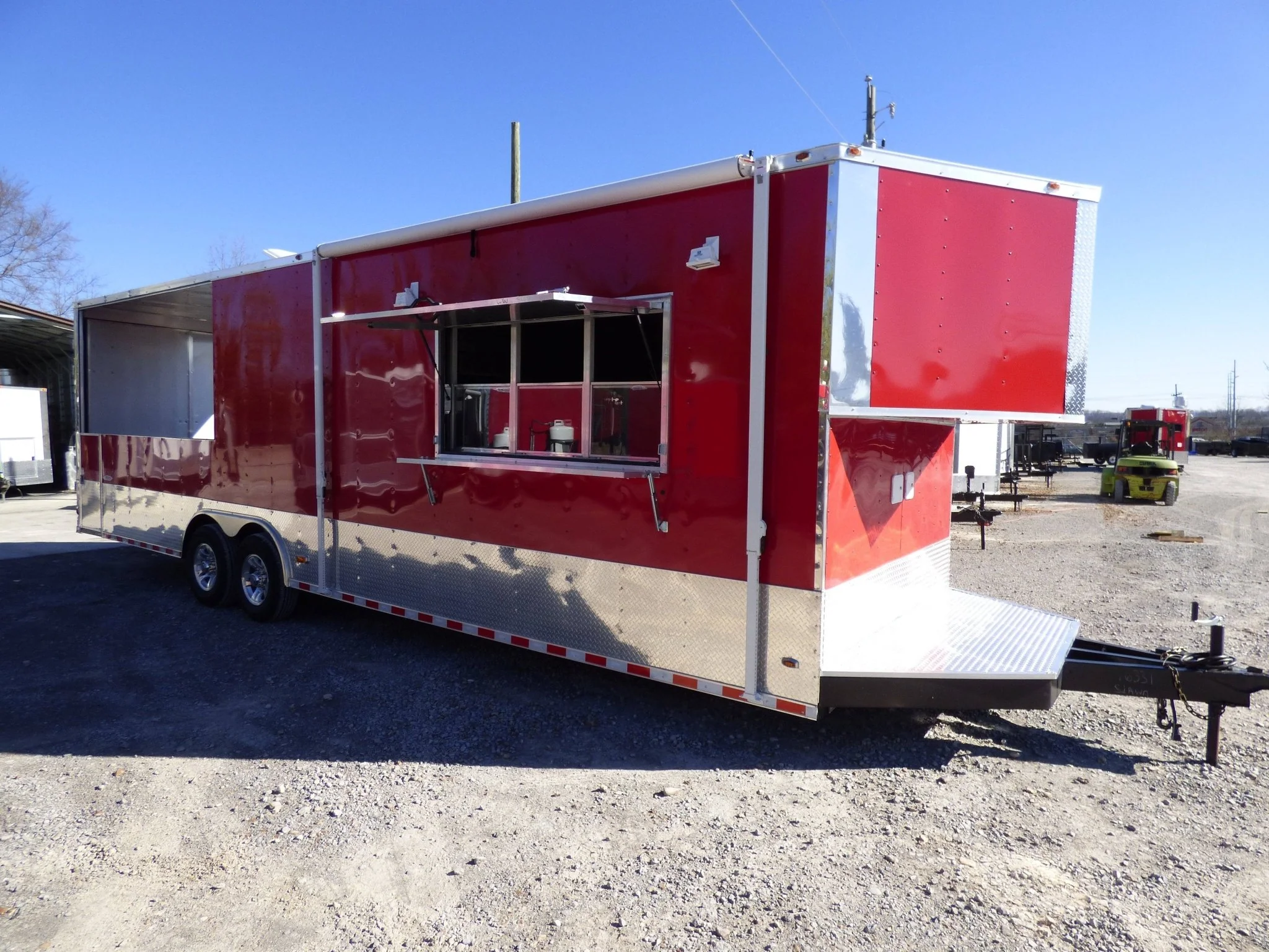 903-8.5-x-30-concession-victory-red-bbq-food-event-catering-trailer-5.webp 8.5' X 30' Concession Victory Red BBQ Food Event Catering Trailer