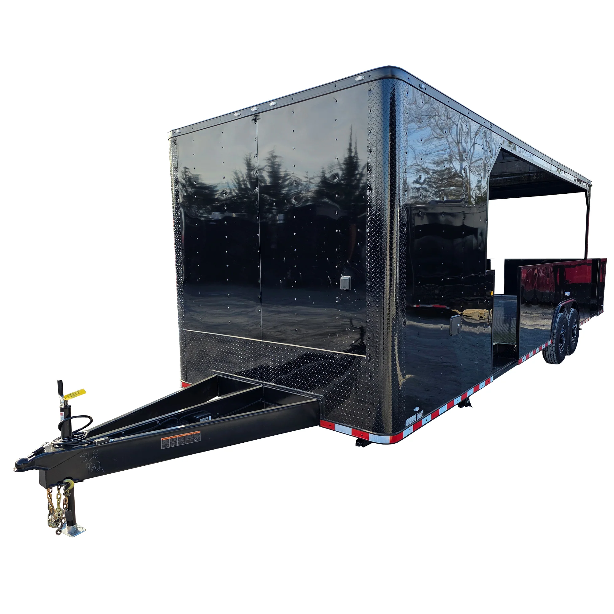 8.5' X 30' Custom Black With Blackout Tailgate Trailer