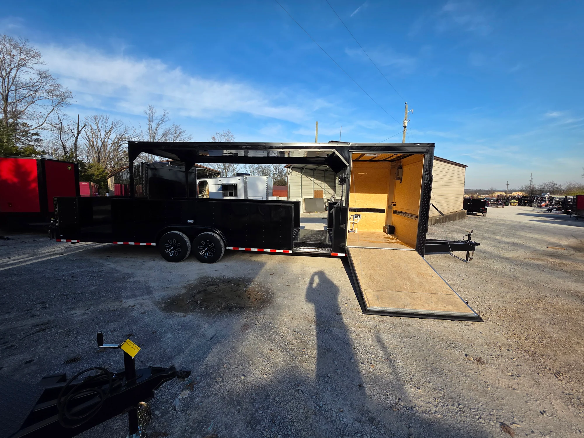 8.5' X 30' Custom Black With Blackout Tailgate Trailer